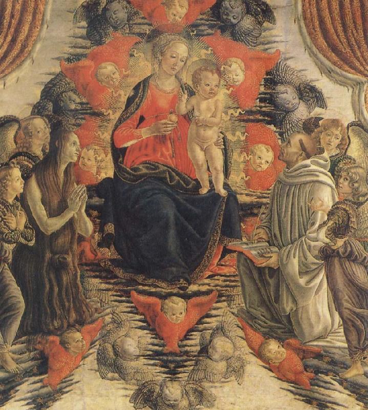 Francesco Botticini The Virgin and the Nino in the glory with Holy Maria Mary magdalene, San Bernardo and angeles Spain oil painting art